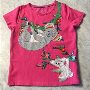 Mini Boden Vibrant Pink Koala Kids Shirt